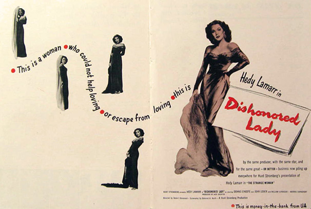 Dishonored Lady, Hedy Lamarr 1947 Movie Ad