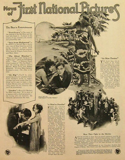 1925 First National Pictures Movie News Ad