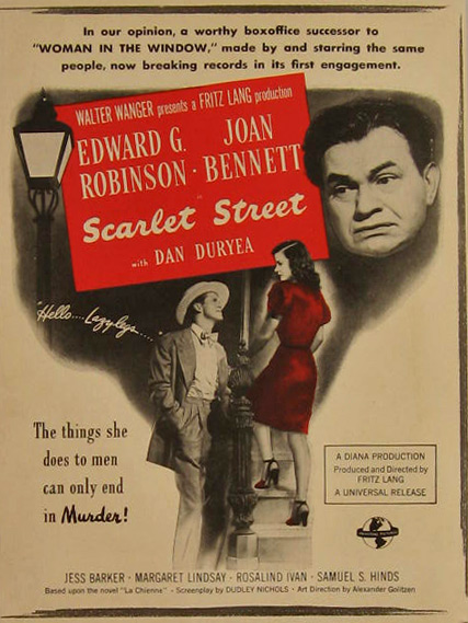 Scarlet Street Edward G. Robinson 1945 Movie Ad