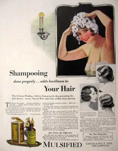1929 Mulsified Shampoo Ad ~ Earl Christy