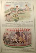 1911 Munsingwear Underwear Ad ~ Kids on Seesaw, Carousel