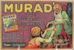 1920 Murad Cigarette Ad ~ Woman Bows to Man with Turban