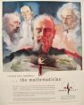 1957 Norden Ketay Ad ~ Mathematician ~ Einstein, Galileo, Archimedes