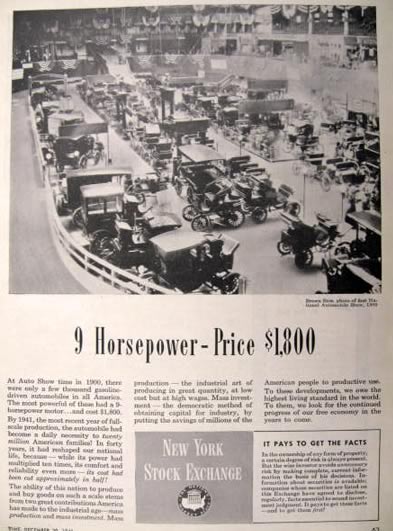 1946 New York Stock Exchange Ad ~ 1st National Auto Show Photo