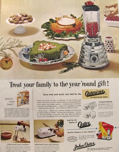1954 Vintage Oster Blender Ad ~ Beehive