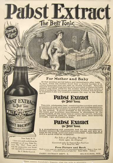 1890's Pabst Extract Tonic Ad ~ For Mother & Baby