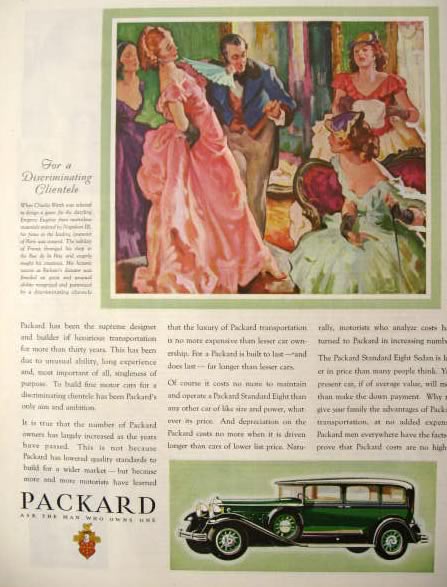 1931 Packard Ad ~ Charles Worth ~ Empress Eugenie