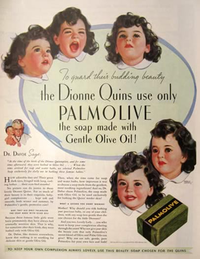 1937 Palmolive Soap Ad ~ Dionne Quints ~ Andrew Loomis