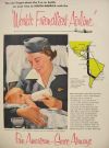 1951 Pan Am Panagra Airlines Ad ~ Stewardess Feeds Baby