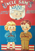 1943 Uncle Sam's Little Helpers Paper Dolls ~ Original, Uncut ~ Saalfield