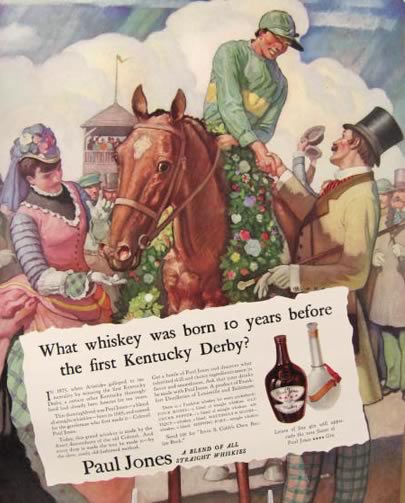 1935 Paul Jones Whiskey Ad ~ Aristedes, Kentucky Derby