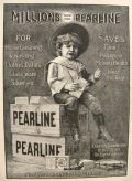 1898 Pearline Soap Ad ~ Crying Boy on Boxes