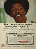 1977 Colgate Toothpaste Ad ~ Julius "Dr. J" Erving