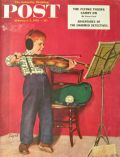 1955 Saturday Evening Post Cover ~ Red Headed Boy Plays Violin