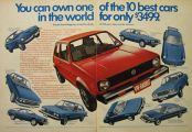 1976 Vintage Volkswagen VW Rabbit Ad ~ Road & Track 10 Best Winners