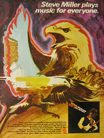 1977 Steve Miller Band Promo Ad ~ Fly Like An Eagle