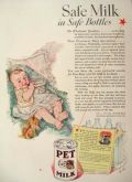 1929 Pet Milk Ad ~ Safe Milk, Safe Bottles ~ Maud Tousey Fangel