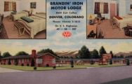 Denver, CO Linen Postcard ~ Brandin' Iron Motor Lodge