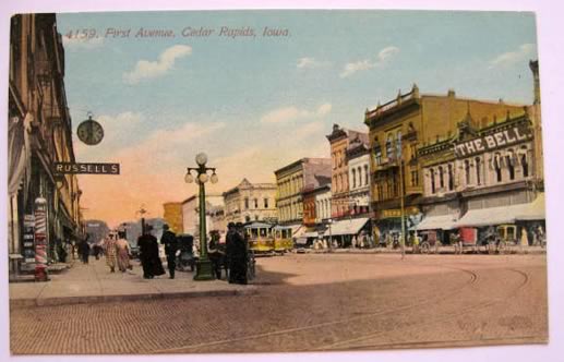 Cedar Rapids, IA Postcard ~ First Avenue