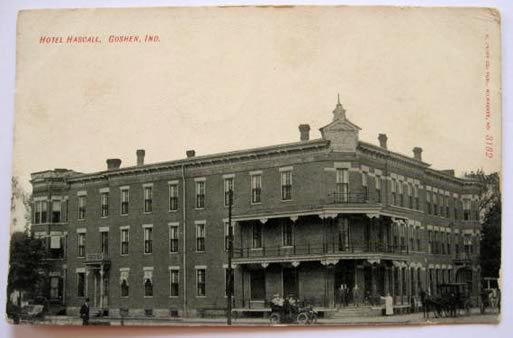 Goshen, IN Vintage Postcard ~ Hotel Hascall