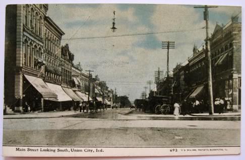 Union City, IN Postcard ~ Main Street