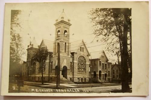 Centralia IL Real Photo Postcard ~ ME Church