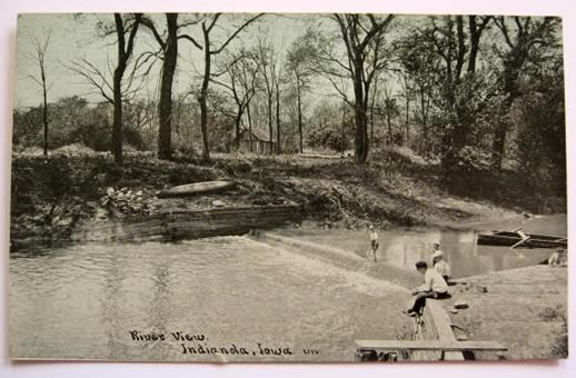 Indianola, IA River View Postcard