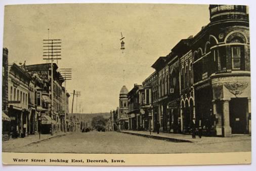 Decorah, IA Postcard ~ Water Street