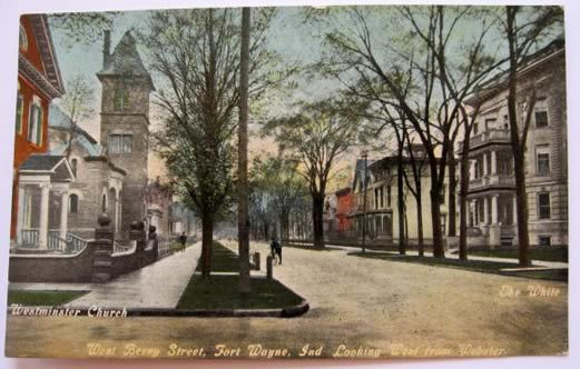 Fort Wayne, IN ~ West Berry St. Postcard