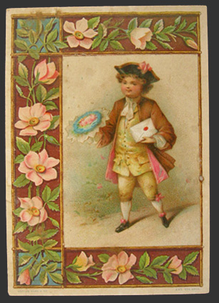 Vintage Marcus Ward Christmas Greeting Card ~ Victorian Boy