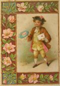 Vintage Marcus Ward Christmas Greeting Card ~ Victorian Boy