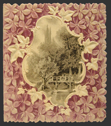 Victorian New Year Greeting Card ~ Embossed Flowers
