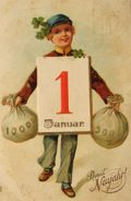 Prosit Neujahr German New Year Vintage Postcard
