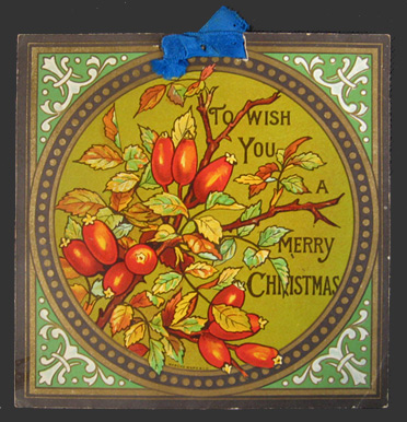 Vintage Marcus Ward Christmas Greeting Card ~ Foliage