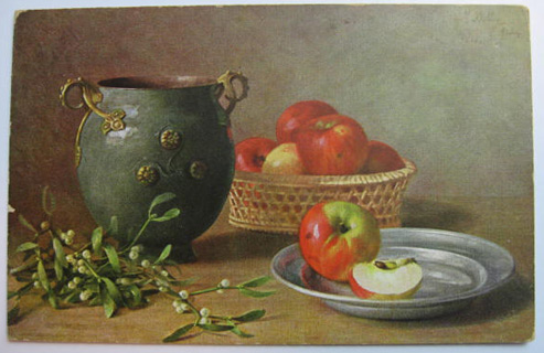 M. Billing Signed Still Life Postcard