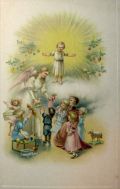 Christmas Angel with Gifts Postcard
