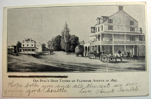 Bull's Head Tavern, Flatbush Avenue Brooklyn NY Postcard