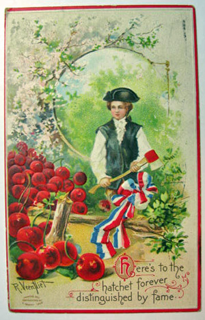 Veenfliet George Washington & Hatchet Patriotic Postcard