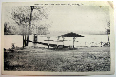 Hawley, PA Postcard ~ Fairview Lake from Camp Brooklyn