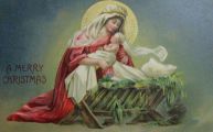 A Merry Christmas Nativity Postcard