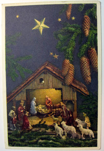 Christmas Nativity Scene Postcard