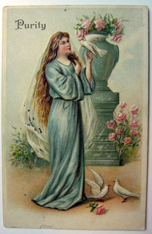 Purity ~ Woman with Doves Postcard