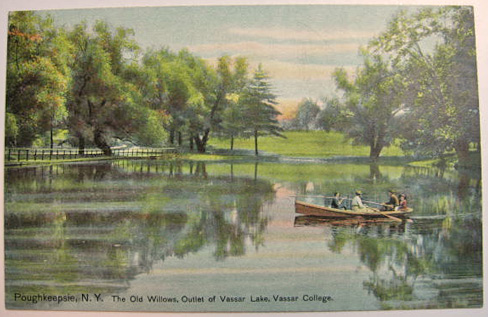 Vassar College Lake Old Willows Postcard ~ Poughkeepsie, NY