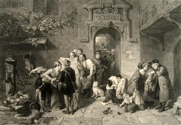 The Post Office ~ Antique Print