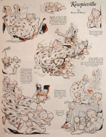 1925 Kewpieville Print Rose O'Neill