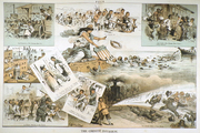 1880 Puck Magazine Color Print ~ Chinese Invasion ~ Keppler