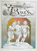 1880 Puck Magazine Color Cover ~ The Three "Dis-Graces"