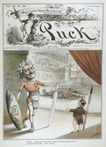1880 Puck Magazine Color Cover ~ Gladiator Sam ~ James Wales