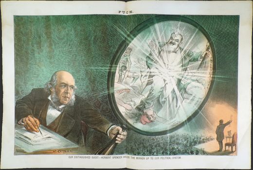 1882 Puck Magazine Color Print ~ Herbert Spencer ~ Keppler