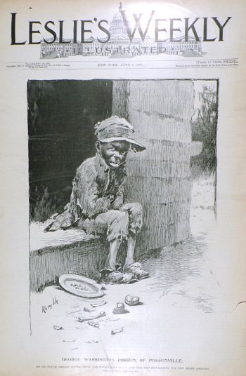 1897 Leslie's Weekly Cover Print ~ Black Child, Empty Plate